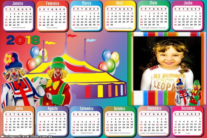 Calendário 2018 Circo do Patati Patatá