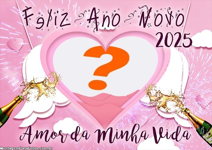 Feliz Ano Novo para Namorados 2025 Foto Colagem
