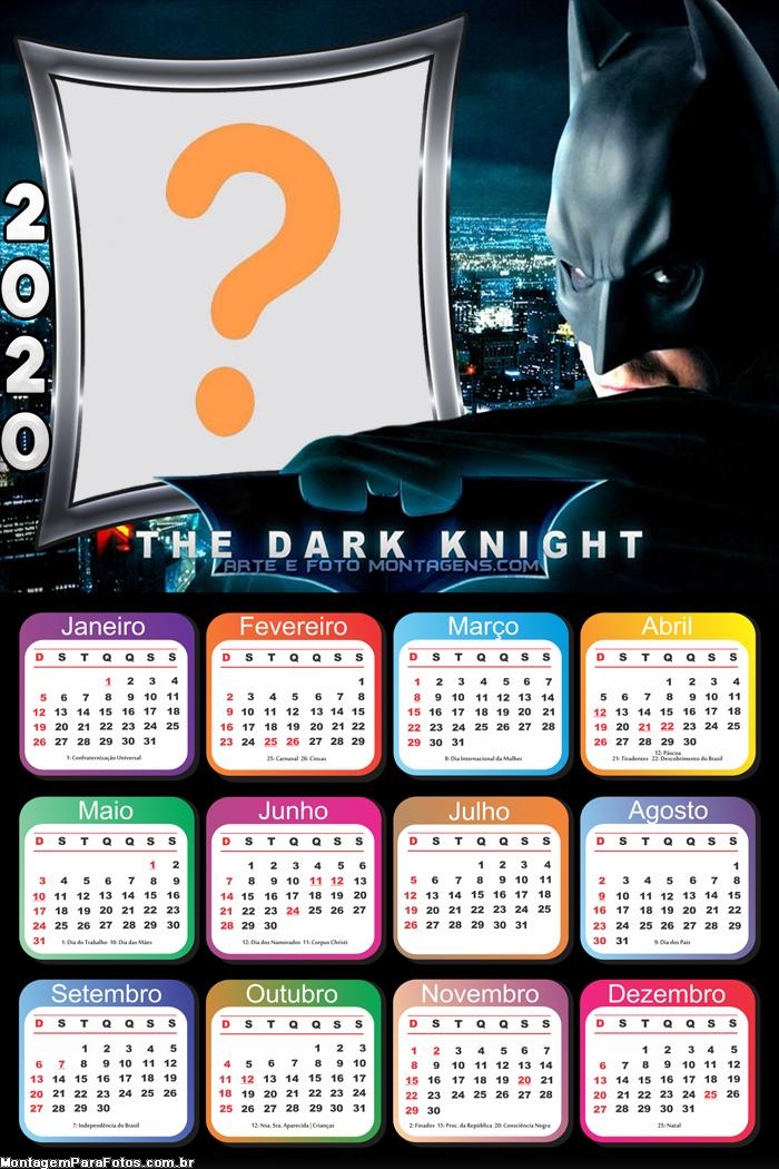 Calendário 2020 Batman Dark