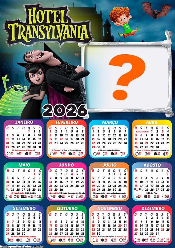 Foto em Calendário 2026 Hotel Transylvania Online