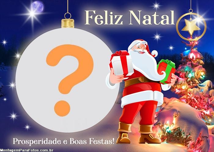 Colagem de Foto Papai Noel Feliz Natal