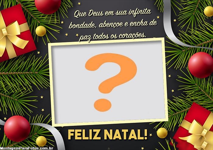 Montagem de Foto com Frase de Feliz Natal