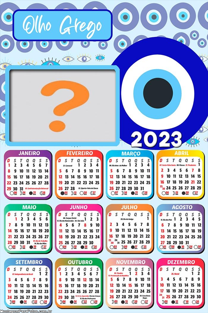 Emoldurar Grátis Calendário 2023 Olho Grego