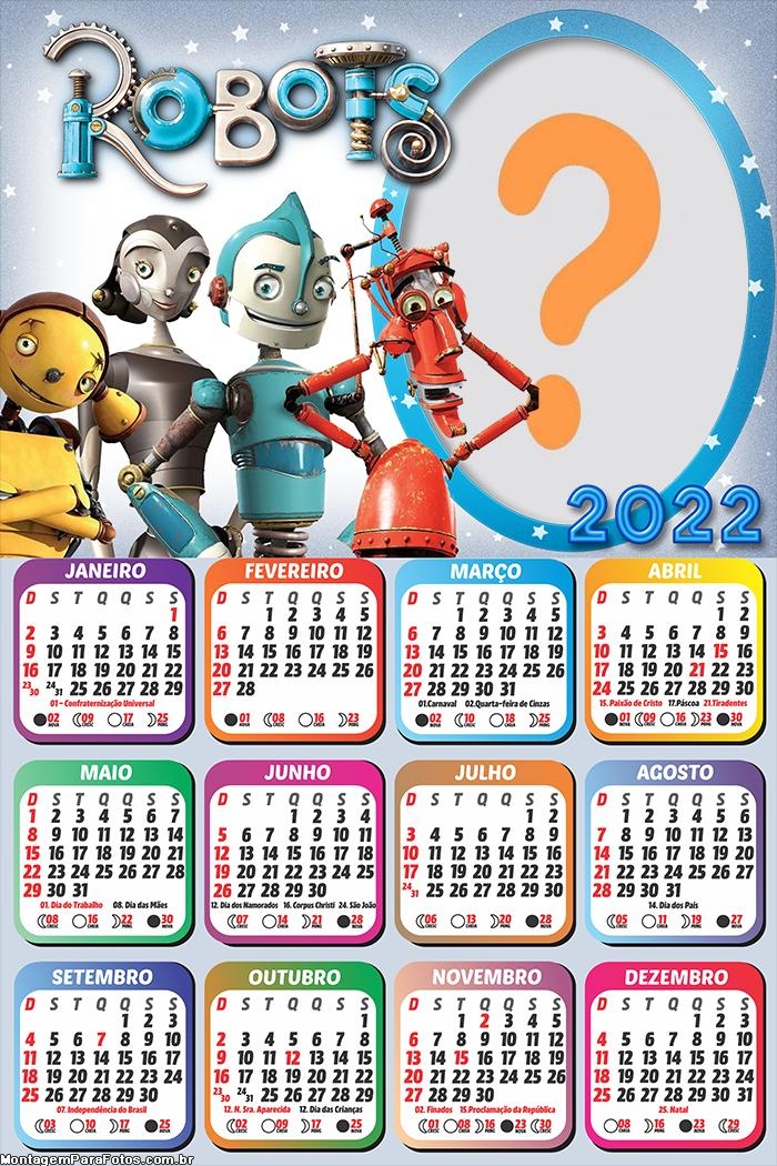 Calendário 2022 Robots Montar e Imprimir