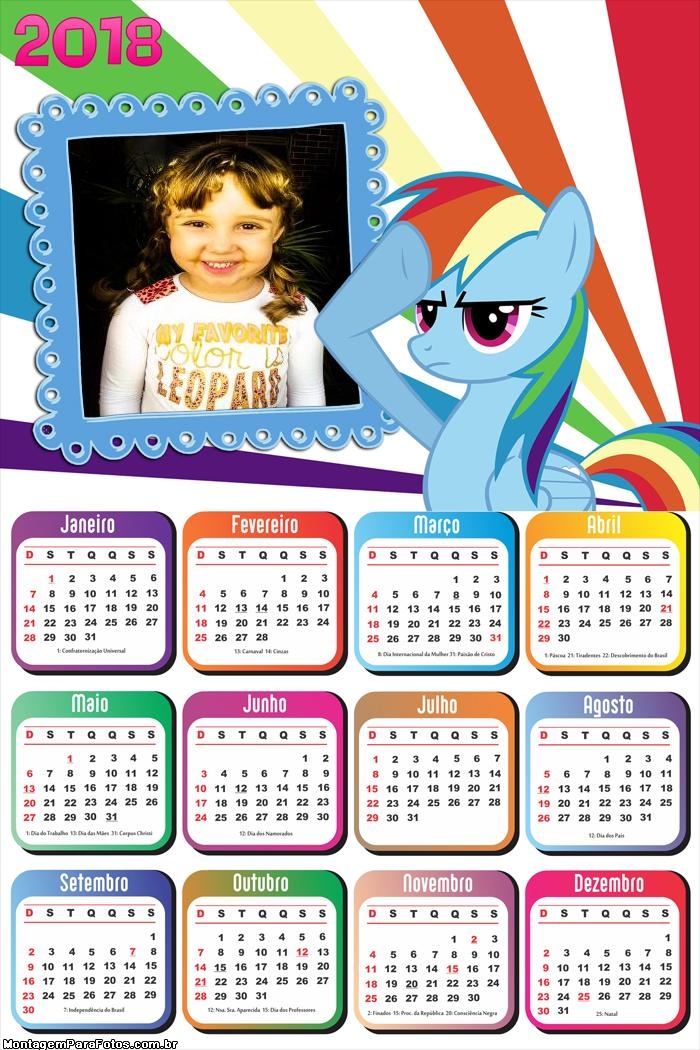 Calendário 2018 Little Pony