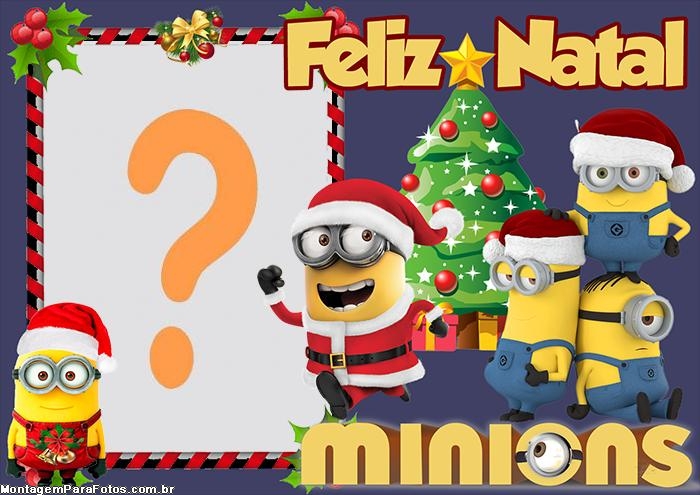 Minions Feliz Natal Foto Moldura Grátis