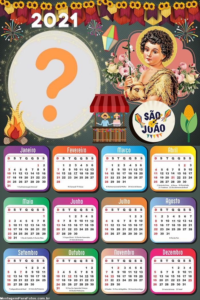 São João Festa Junina Calendário 2021 | Montagem de Fotos