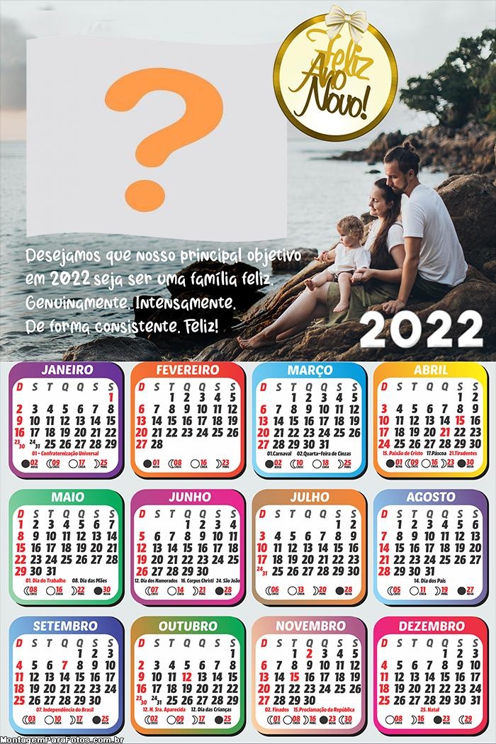 Calendário 2022 Principal Objetivo Foto Online