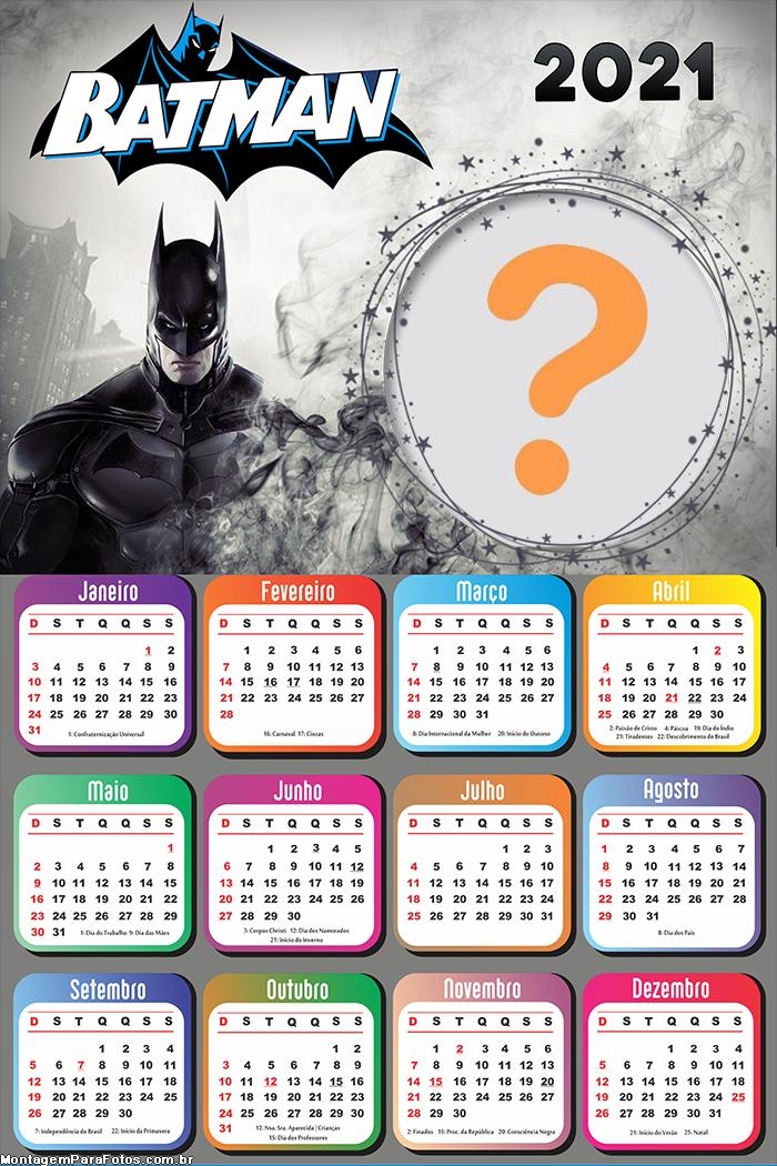Calendário 2021 do Batman