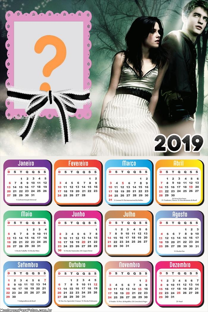Calendário 2019 Bella e Edward