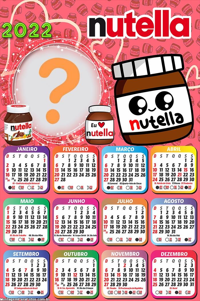 Calendário 2022 Nutella Montar Online