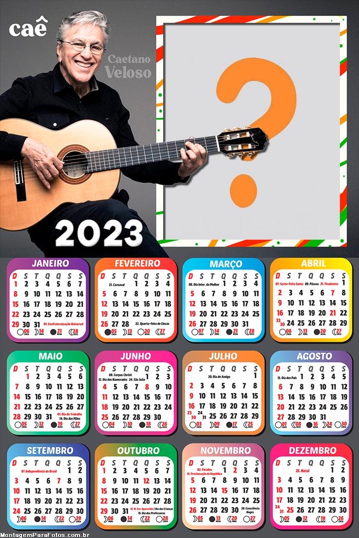 Calendário 2023 Caetano Veloso para Emoldurar Foto