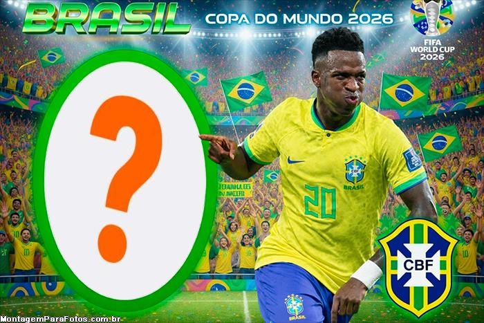 Vinicius Jr Copa do Mundo 2026 Moldura para montagem de fotos
