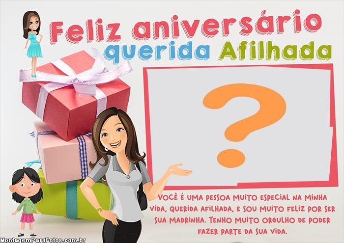 Montagem de Fotos de Aniversário para Afilhada