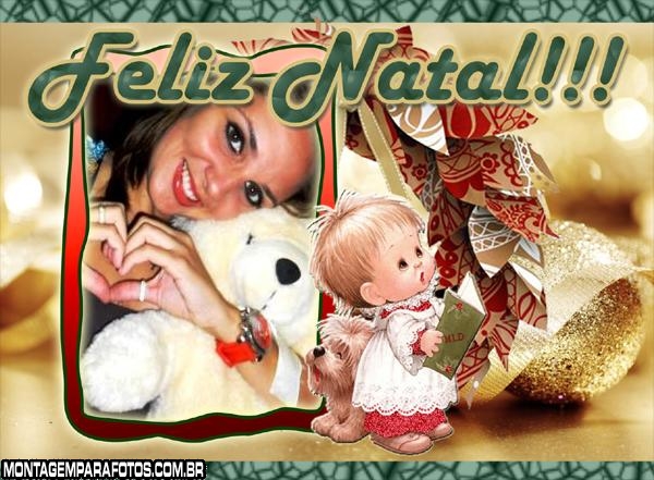 Moldura Garotinha Feliz Natal