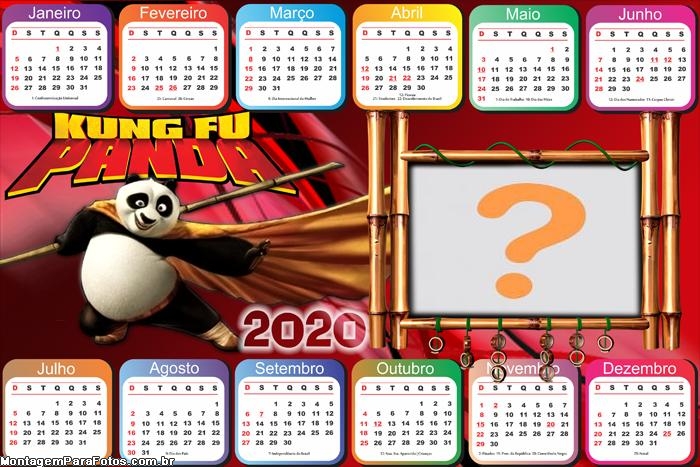 Calendário 2020 Kung Fu Panda Horizontal