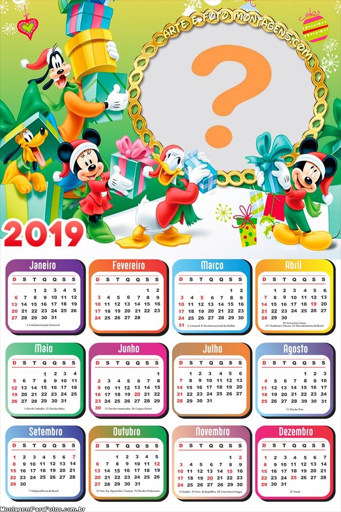 Calendário 2019 Natal da Turma do Mickey