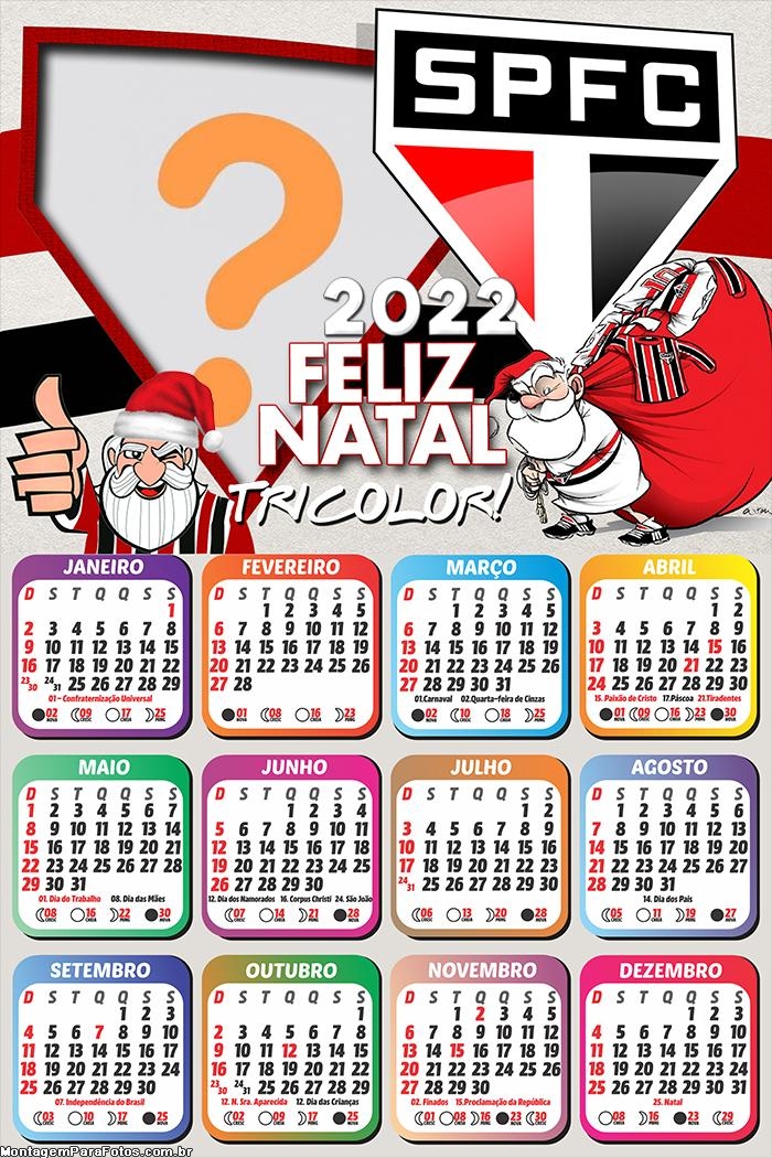 Calendário 2022 do Papai Noel São Paulino Emoldurar Foto Online