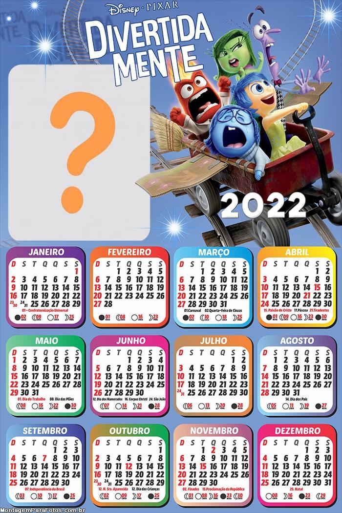 Calendário 2022 Divertidamente Colagem