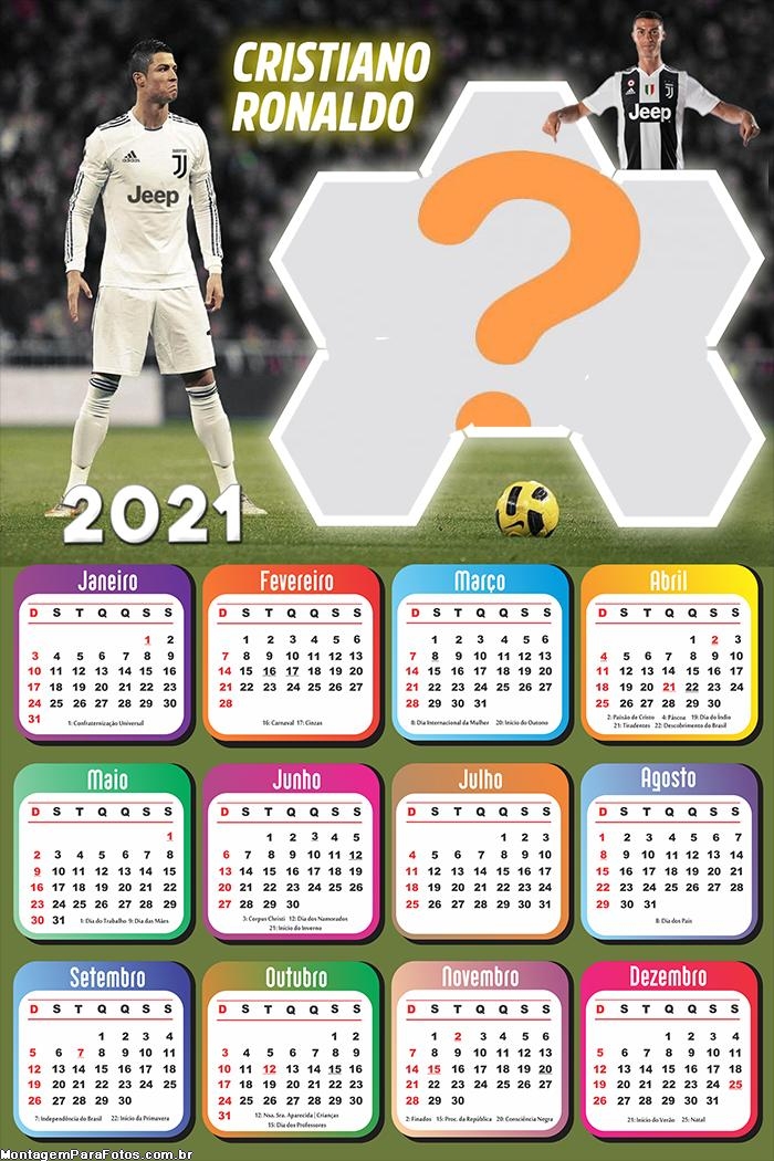 Calendário 2021 do Cristiano Ronaldo no Juventus