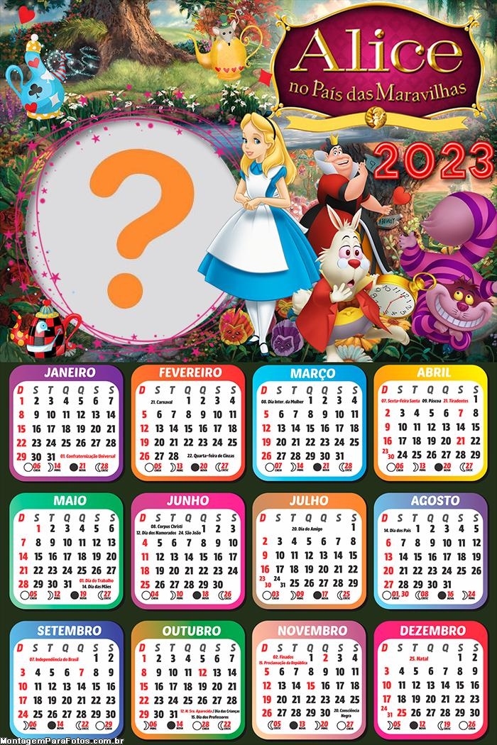 Calendário 2023 Alice no País das Maravilhas