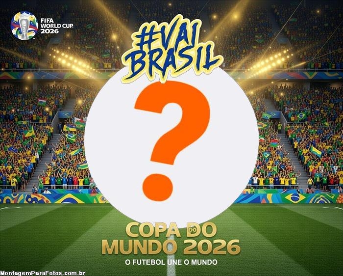 Moldura digital para fotos Estádio Copa do Mundo 2026