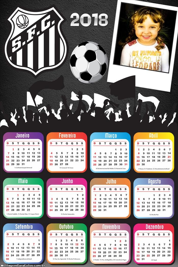 Calendário 2018 Santos Time