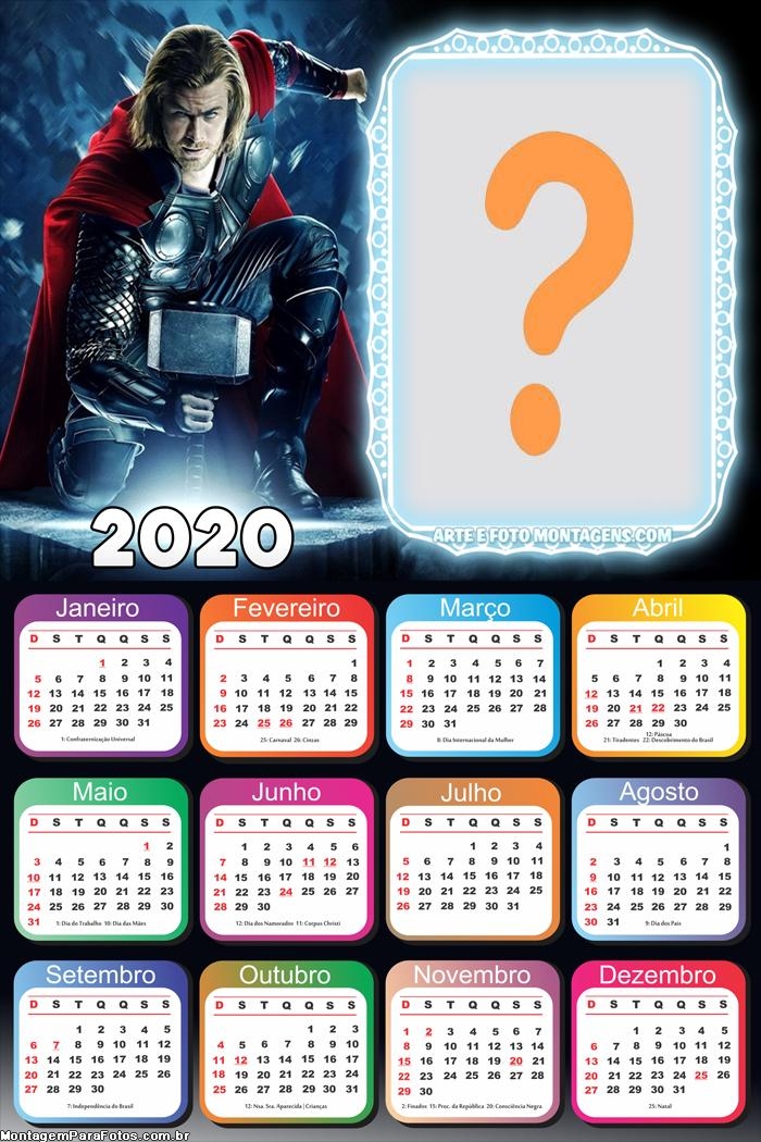 Calendário 2020 Thor Foto Montagem Grátis