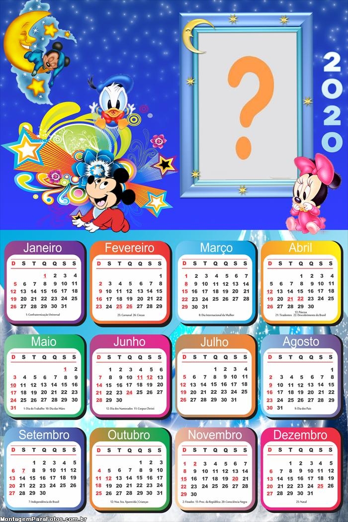 Emoldurar Calendário 2020 Disney Baby