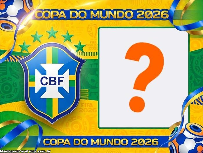 Escudo CBF Brasil Copa do Mundo 2026 foto com moldura