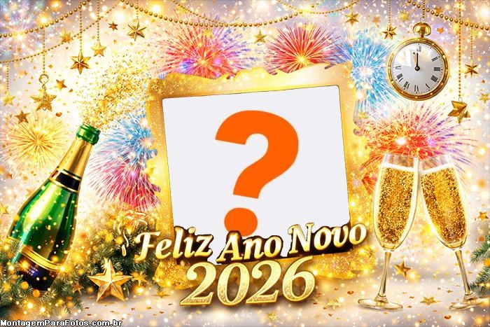 Arte feliz ano novo 2026 foto moldura grátis