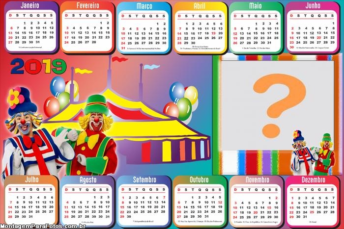 Calendário 2019 Circo Patati Patatá