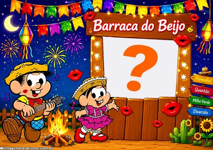 Barraca do Beijo Cascão e Mônica criar montagem de fotos