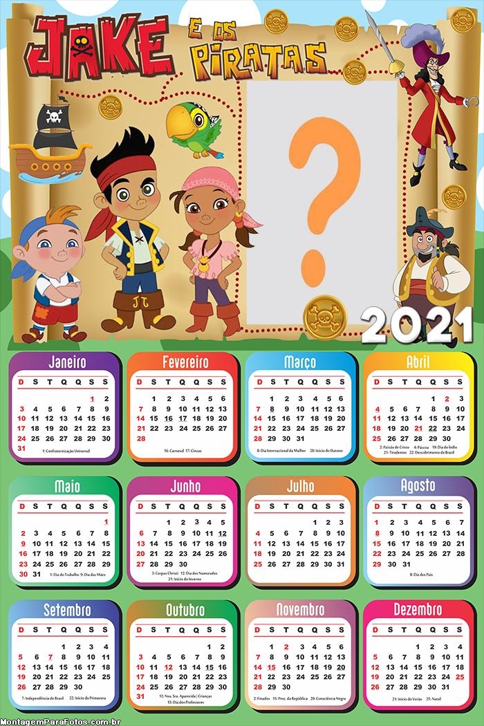 Calendário 2021 Jake e os Piratas para Emoldurar