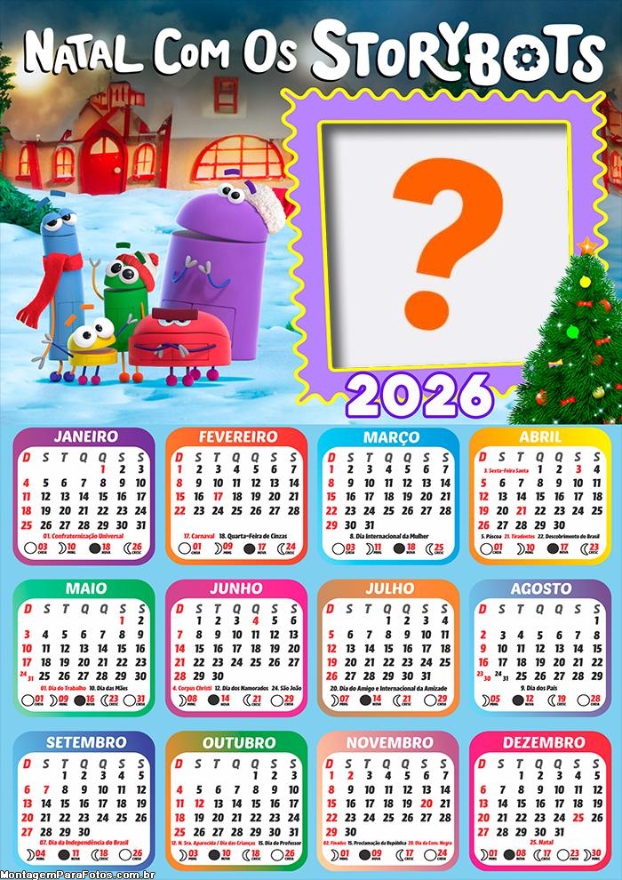 Foto em Calendário 2026 Natal com os StoryBots Online