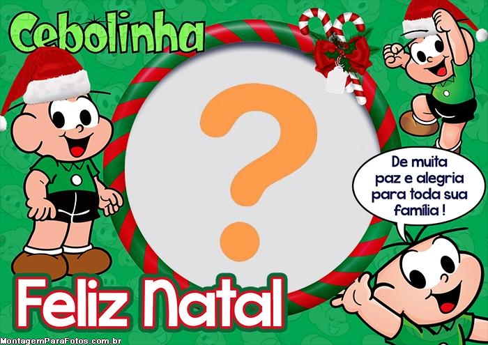 Feliz Natal Cebolinha Editar Moldura Grátis