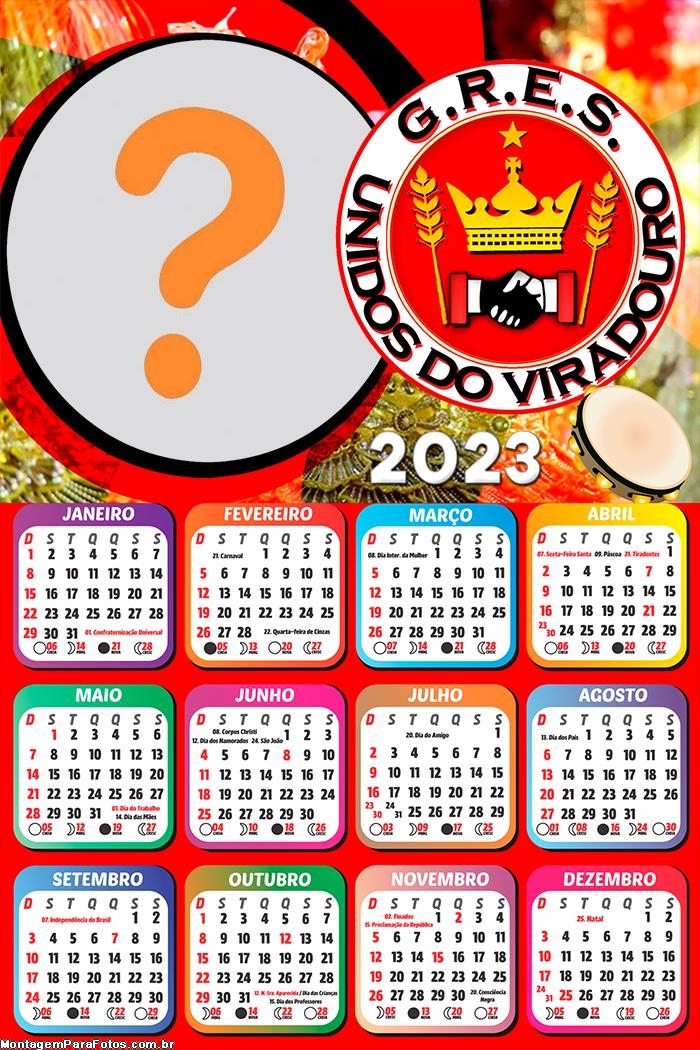 Calendário 2023 Unidos do Viradouro Moldura Foto