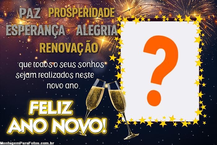 FotoMoldura Feliz Ano Novo com Frase