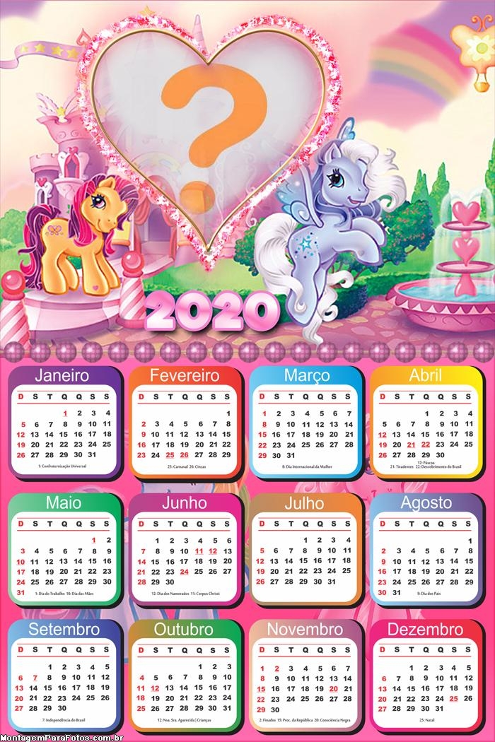 Calendário 2020 Ponny Colagem de Foto