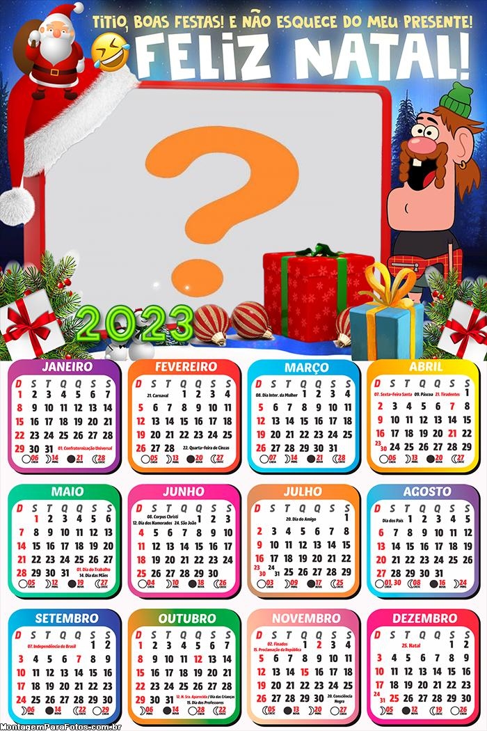 Calendário 2023 Feliz Natal Tio e Boas Festas Fazer Online