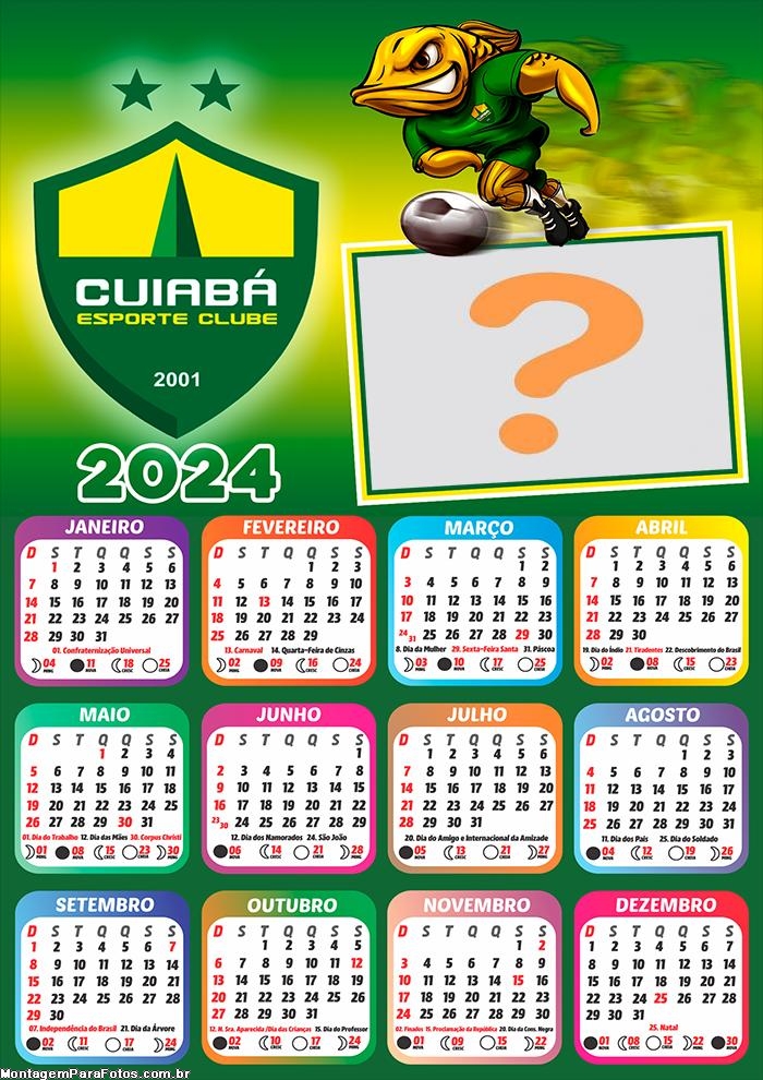 Foto Grátis Montagem Calendário 2024 Cuiabá Time de Futebol