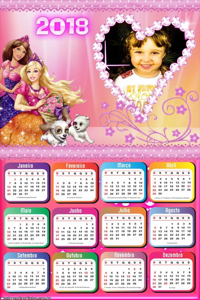 Calendário 2018 Babie Teen