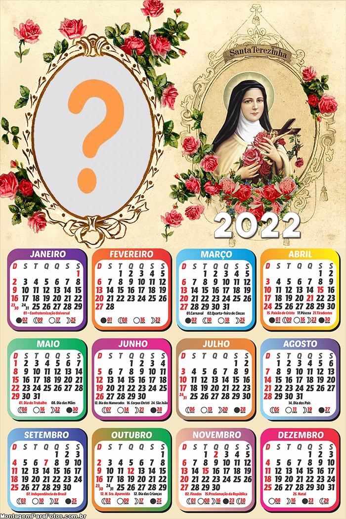 Calendário 2022 Santa Terezinha Gratuito Online