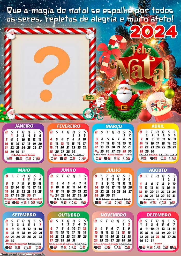 Imagem Grátis Calendário 2024 Muito Afeto neste Natal