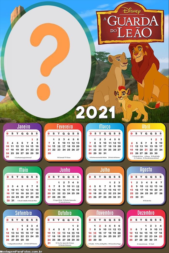 Calendário 2021 A Guarda do Leão