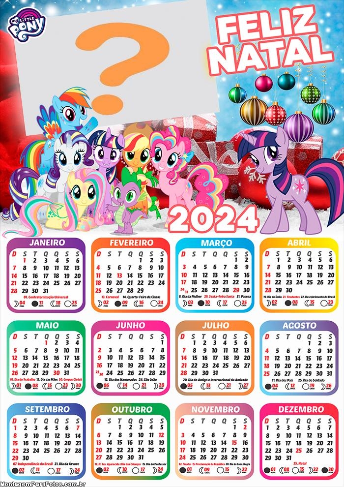 Fazer Colagem Online Calendário 2024 Feliz Natal My Little Pony