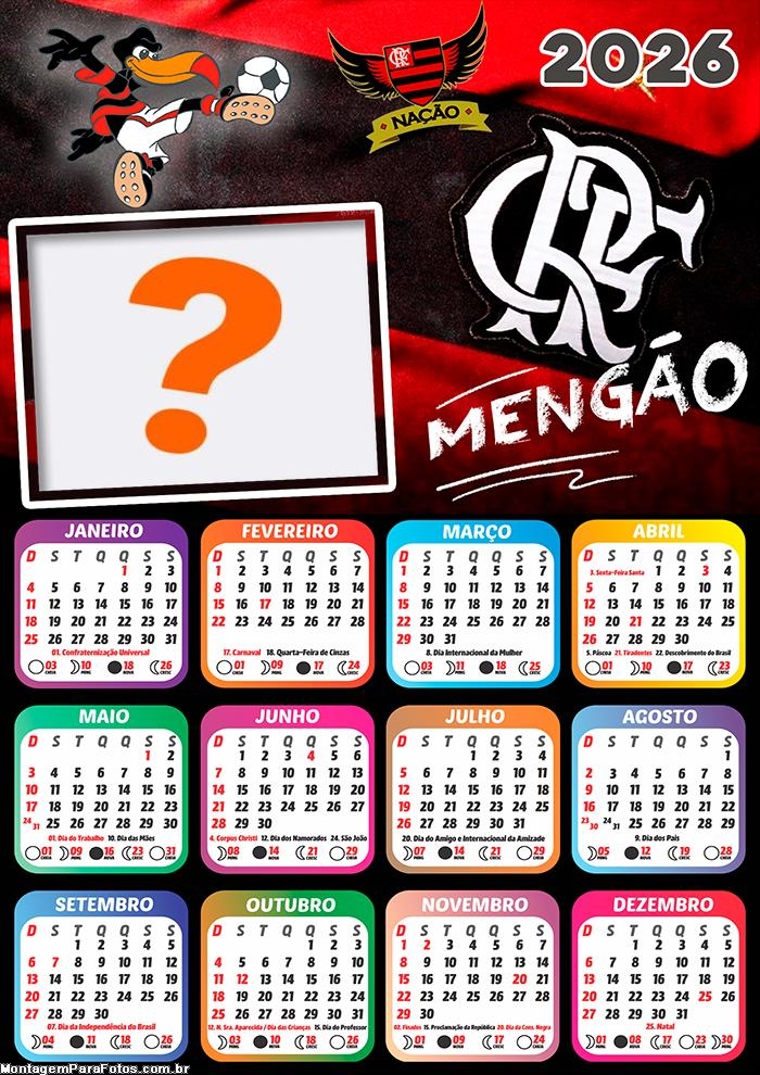 Foto em Calendário 2026 Mengão Time de Futebol Online