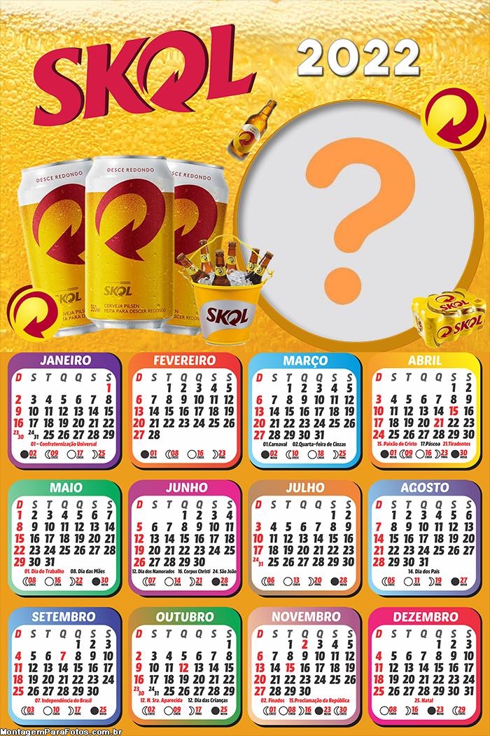 Calendário 2022 Skol Montagem Grátis Online