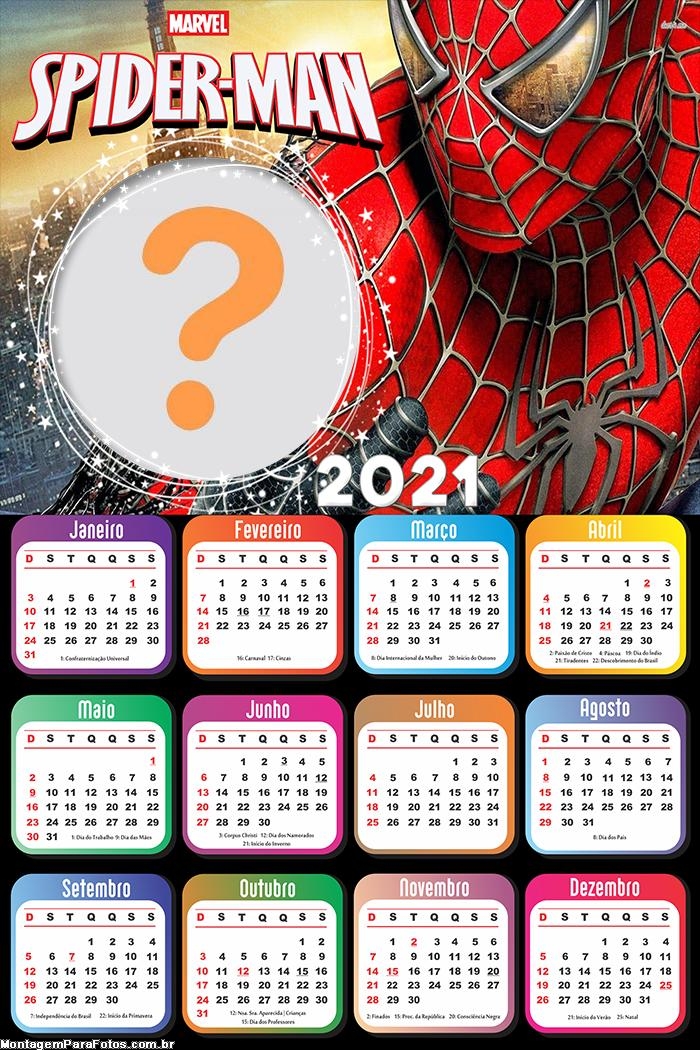 Foto Colagem Calendário 2021 Spider Man