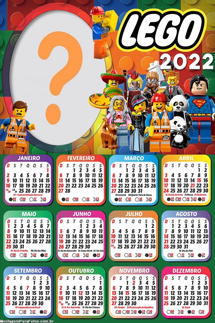 Calendário 2022 Lego Colagem de Foto